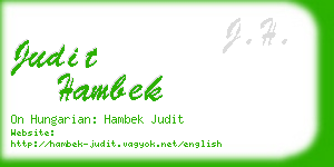 judit hambek business card